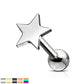 Ear Cartilage Piercing With Star- Choose Your Colour