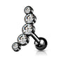 Surgical Steel Cartilage Stud With Gem Stones - Choose Your Colour