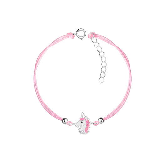 Children's Adjustable Sterling Silver Friendship Unicorn CZ Bracelet