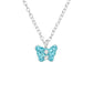 Children's 925 Sterling Silver Aqua Butterfly Necklace
