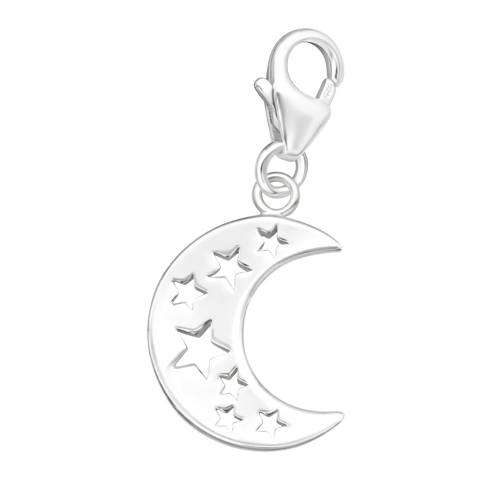 Sterling Silver Moon & Stars Clip On Charm - Melchior Jewellery 