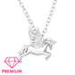 Children' Sterling Silver Plain Unicorn Necklace