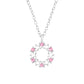 Sterling Silver Girls Jewelled Pink Stars Necklace