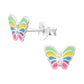 Childrens Sterling Silver Butterfly CZ Stud Earrings