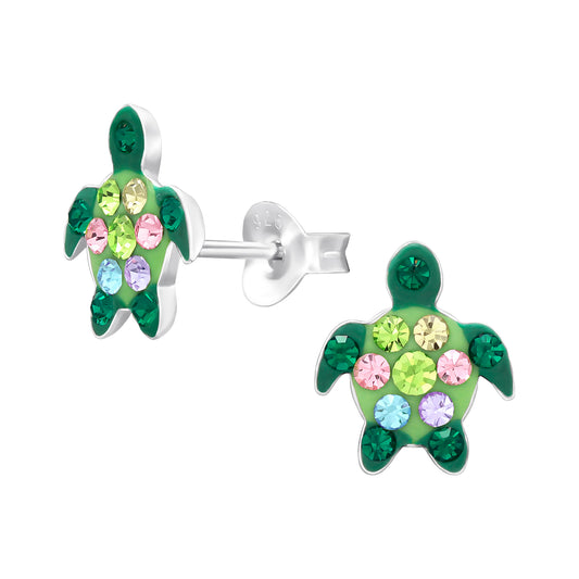 Children's Sterling Silver Turtle Girls Earrings