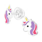 Children's Sterling Silver Colourful Unicorn Stud Earrings