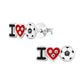 Children's Sterling Silver 'I Love Football' Stud Earrings