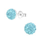 Sterling Silver Girls Crystal Ball Stud Earrings - Melchior Jewellery 