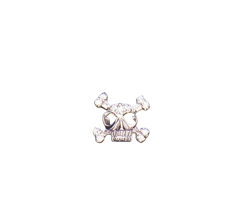Sterling Silver Mens CZ Crystal Skull Single Stud Earring