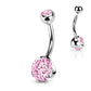 Belly Button Piercing With Prong CZ Solitaire - Choose Your Colour