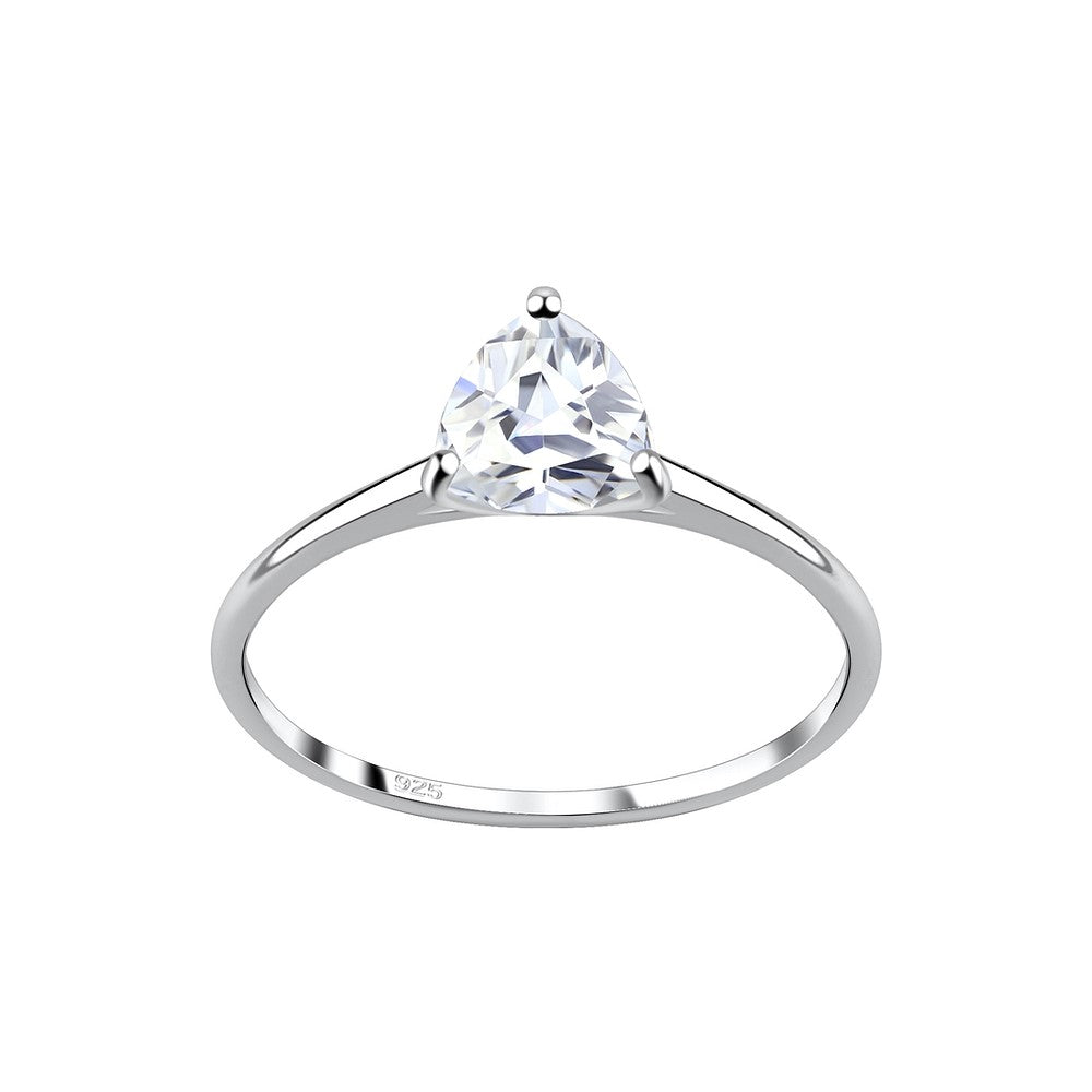 Sterling Silver 6mm Trillion Engagement Ring