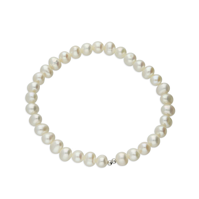 Childrens 16cm elasticated Girls freshwater pearls Bracelet