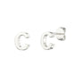 Sterling Silver Alphabet Letter C Stud Earrings