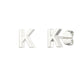 Sterling Silver Alphabet Letter K Stud Earrings - Melchior Jewellery 