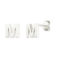 Sterling Silver Alphabet Letter M Stud Earrings - Melchior Jewellery 