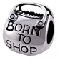 Sterling Silver "Born To Shop" Handbag Charm Bead