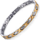 Ladies Gold & Silver Crossover Titanium Magnetic Bracelet - Melchior Jewellery 