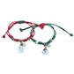 Melchior Jewellery adjustable Santa and snowman bracelet set with red and green cords and festive charms