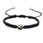 Children's Adjustable Silver Black Football Friendship Bracelet