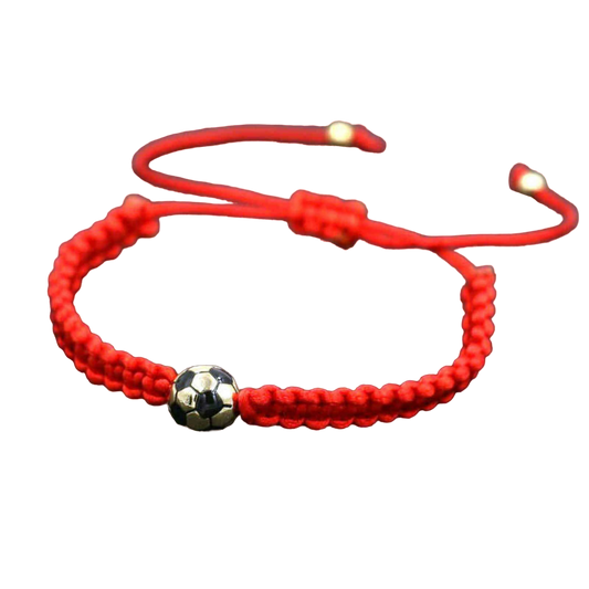 Children's Adjustable Red Football Friendship Bracelet