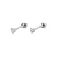 Sterling Silver Kids CZ Heart Screw Back Earrings