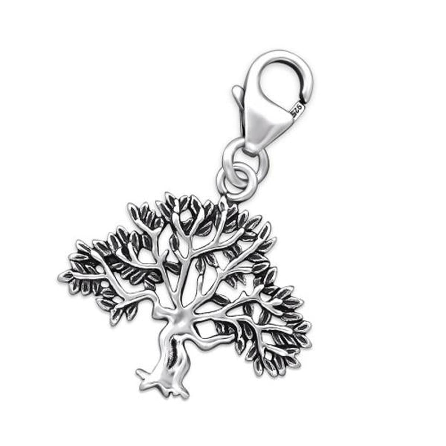 Sterling Silver Tree of Life Clip on Charm by Melchior Jewellery with detailed leaves and polished finish