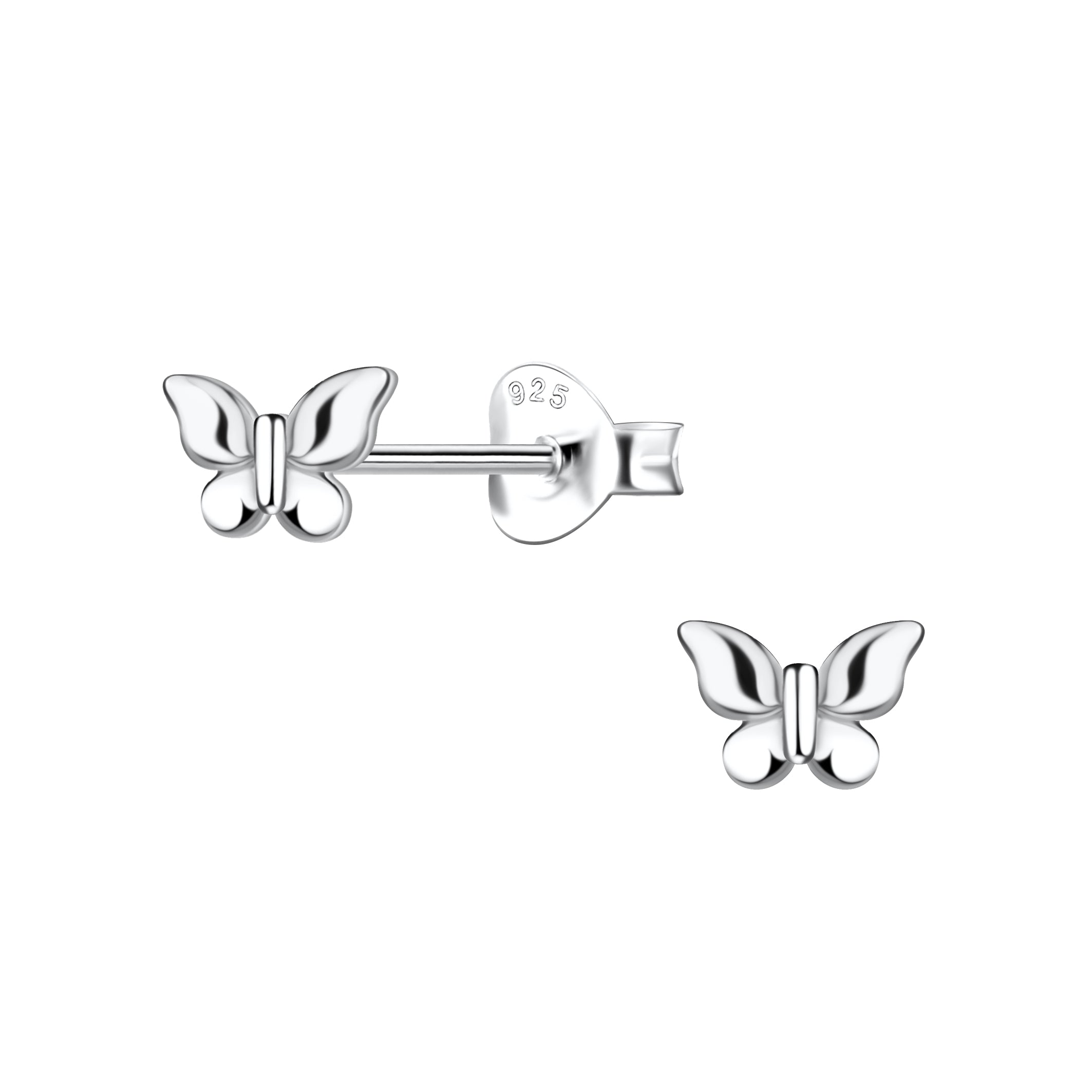Children's Sterling Silver Small Butterfly Stud Earrings - Melchior Jewellery 