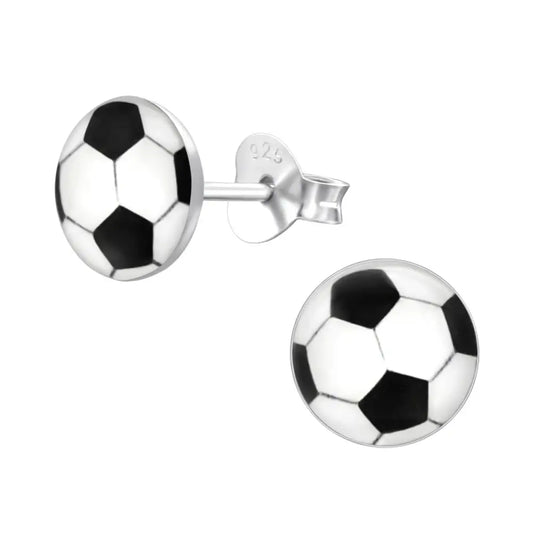 Children’s 925 Sterling Silver Football Stud Earrings - Childrens Earrings
