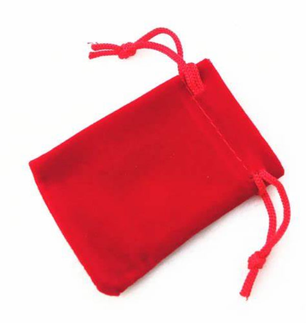 Red velvet drawstring pouch for Melchior Jewellery cloud charm bracelet for kids storage