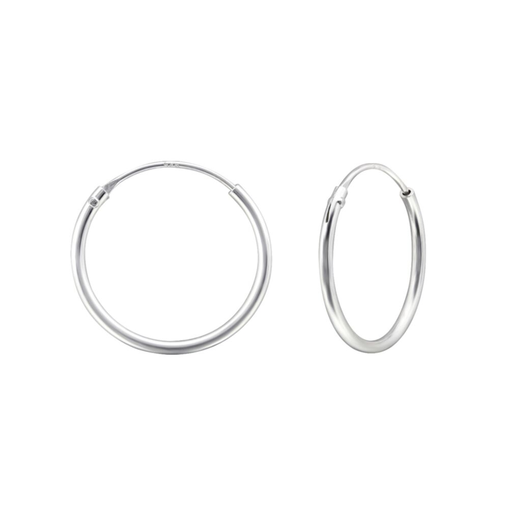 Sterling Silver 1.2mm Rhodium Plated Hoop Earrings - Choose your Size