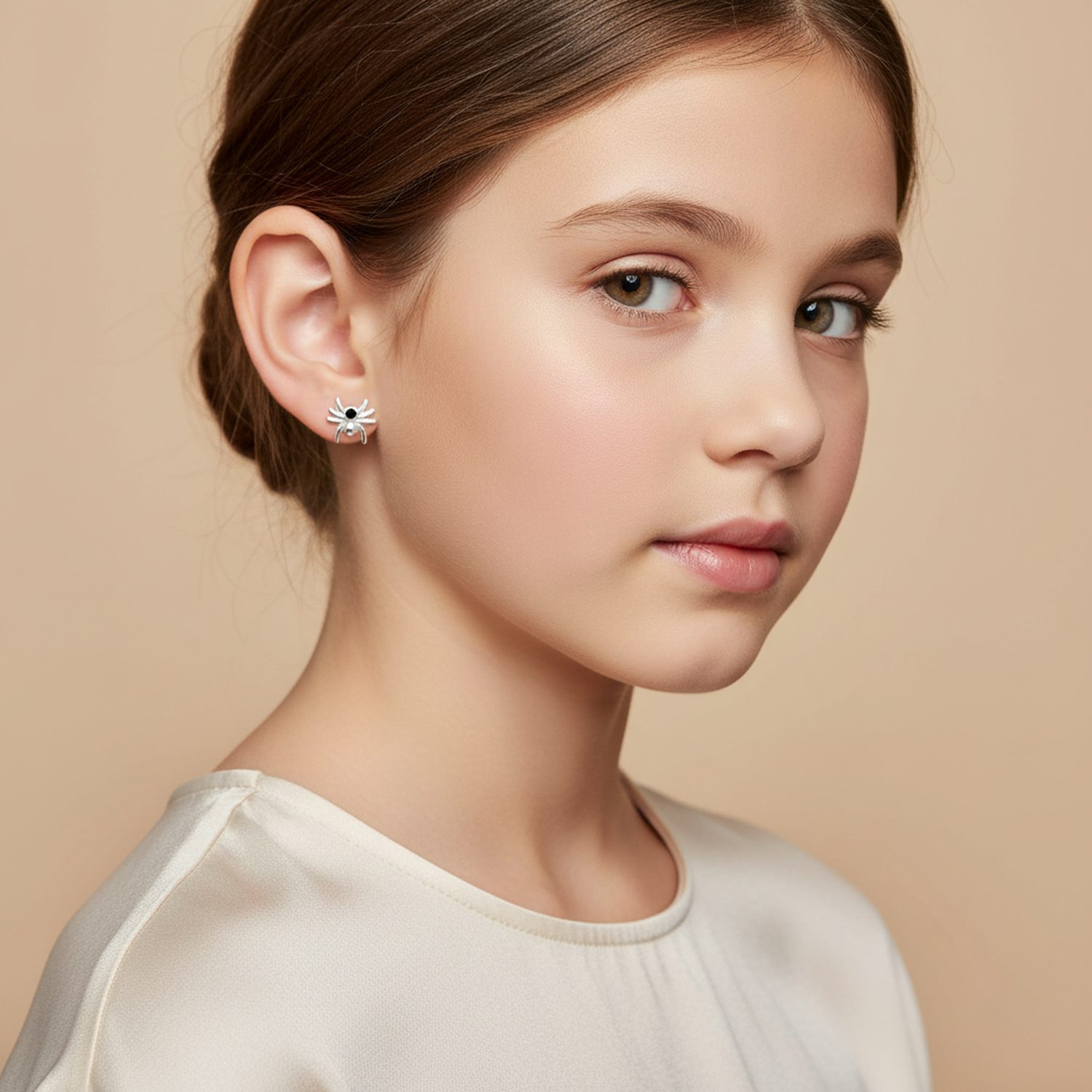 Melchior CZ Spider Earrings for Children in Sterling Silver - Melchior Jewellery 