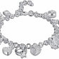 Melchior Jewellery silver cz 13 charms bracelet for women with various detailed charm designs