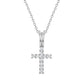 Sterling Silver CZ Cross Girls Necklace