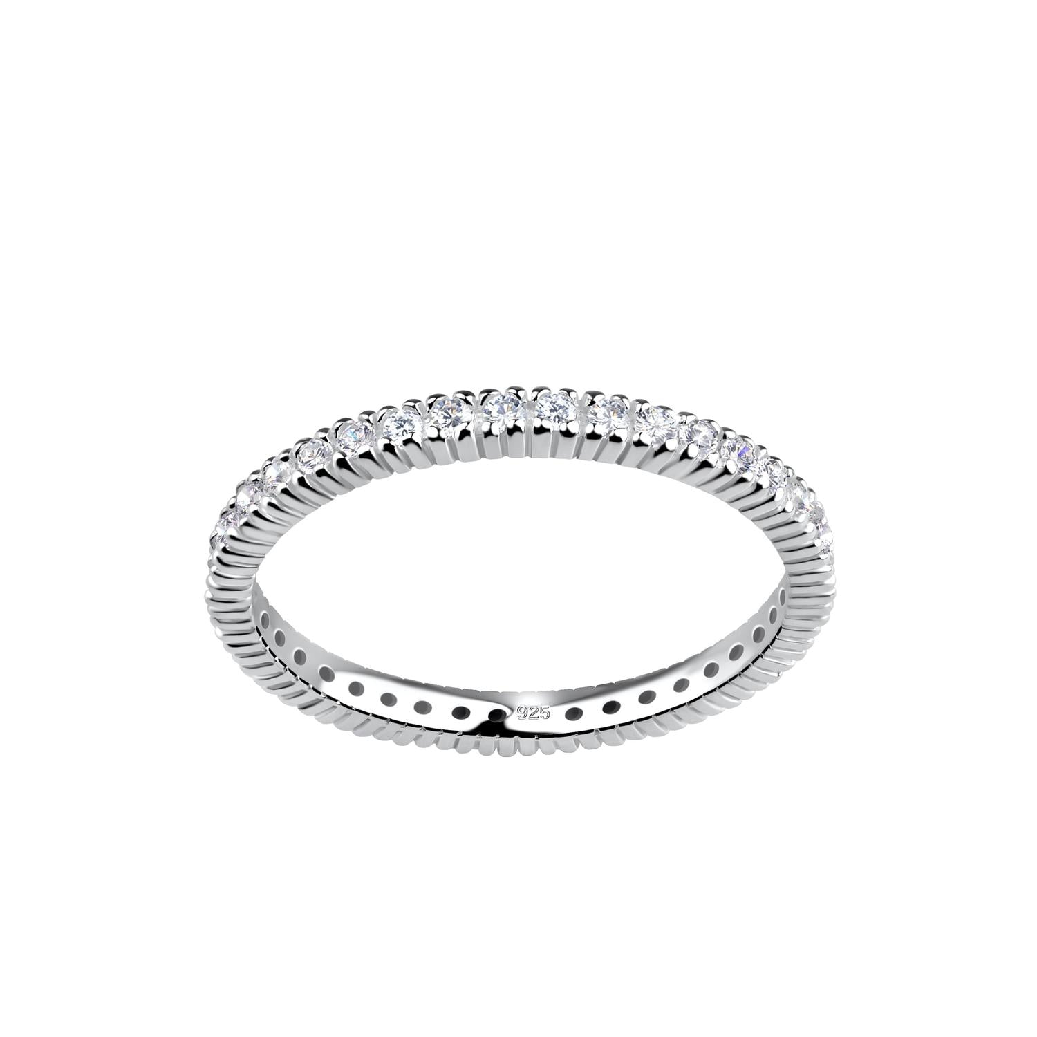 Sterling silver white cubic zirconia eternity ring for women by Melchior Jewellery