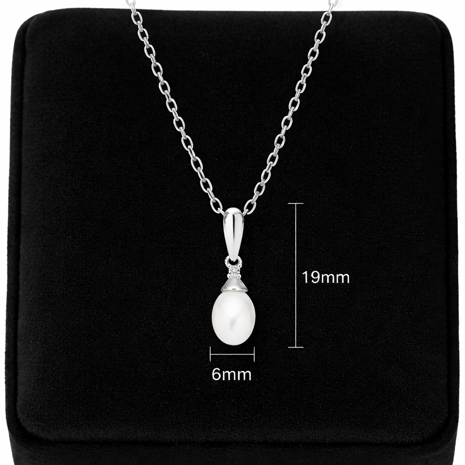 Sterling Silver Pearl & CZ Pendant Necklace - Melchior Jewellery 