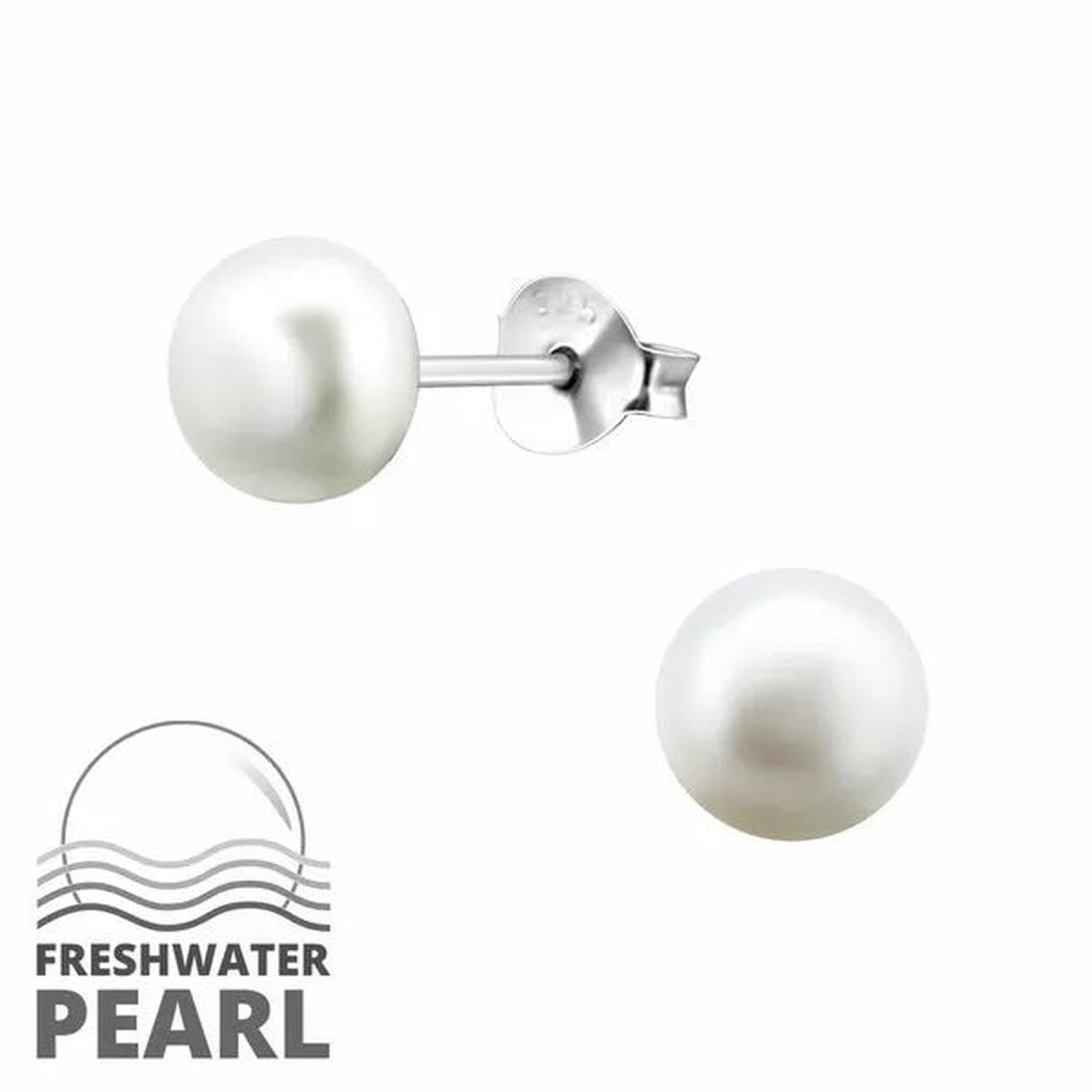 Melchior Jewellery sterling silver pearl stud earrings featuring classic freshwater pearls in elegant design