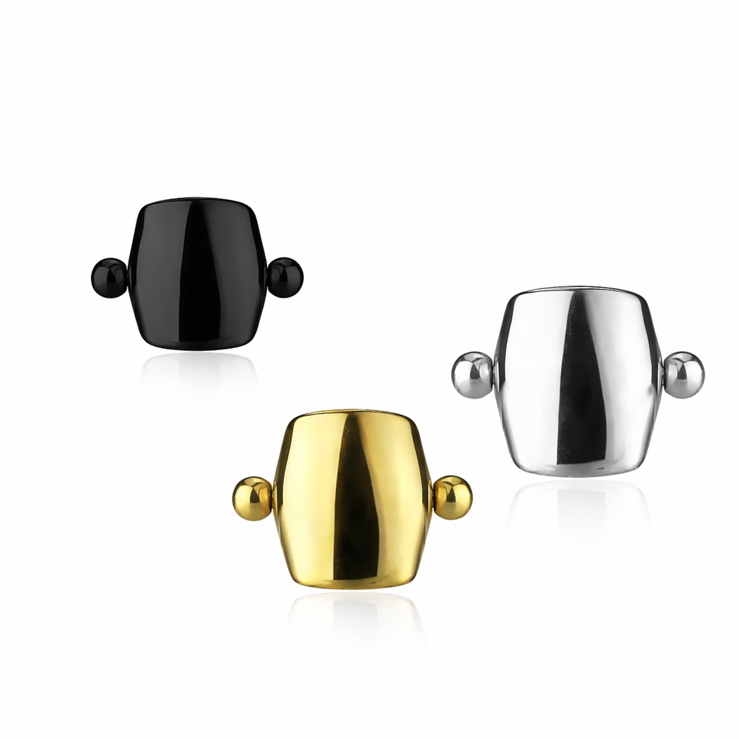 Stainless Steel Helix Piercing Ear Cartilage With Shield - Choose Your Colour - Melchior Jewellery 