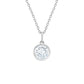 Girls CZ birthstone pendant April with sparkling clear cubic zirconia on silver chain from In Season Jewellery