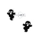 Melchior Jewellery girls silver ghost jewellery black enamel sterling silver stud earrings