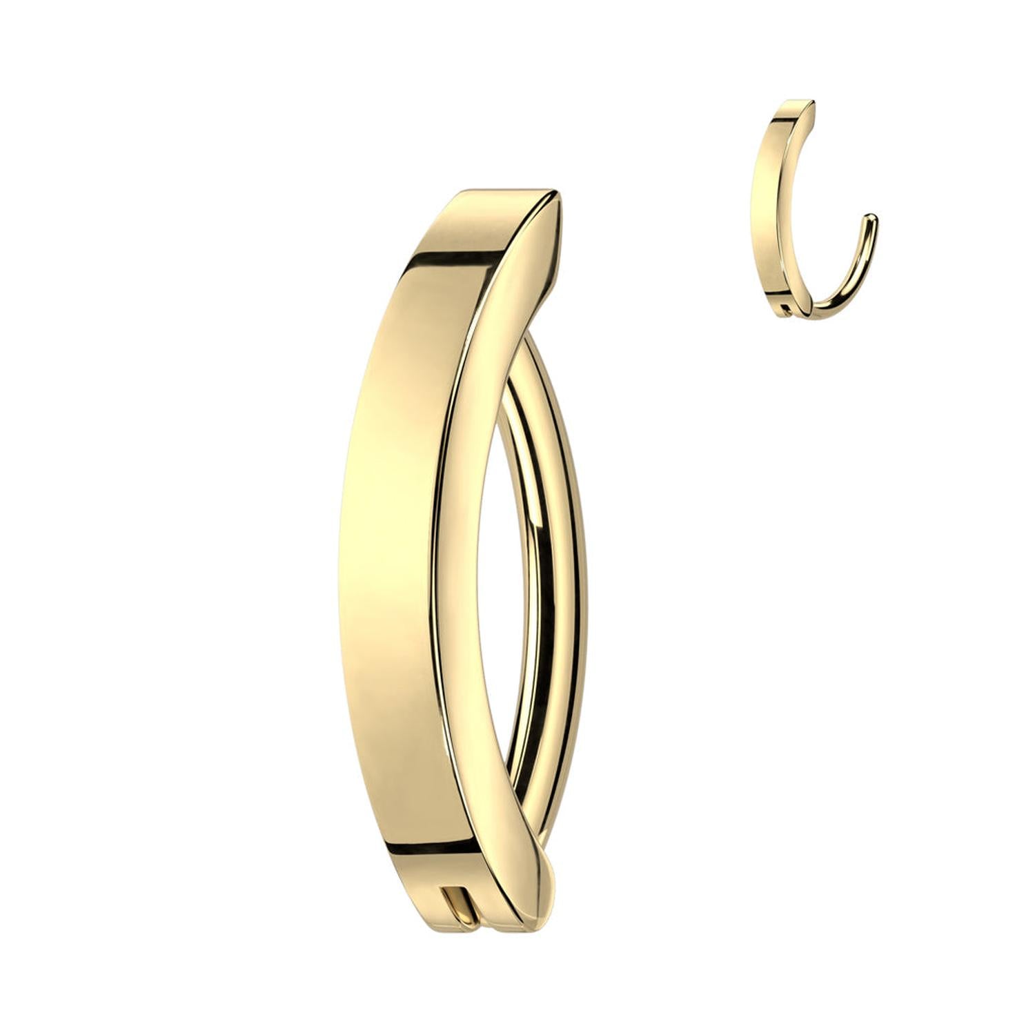 Gold coloured titanium belly button rings from Melchior Jewellery with a sleek modern design