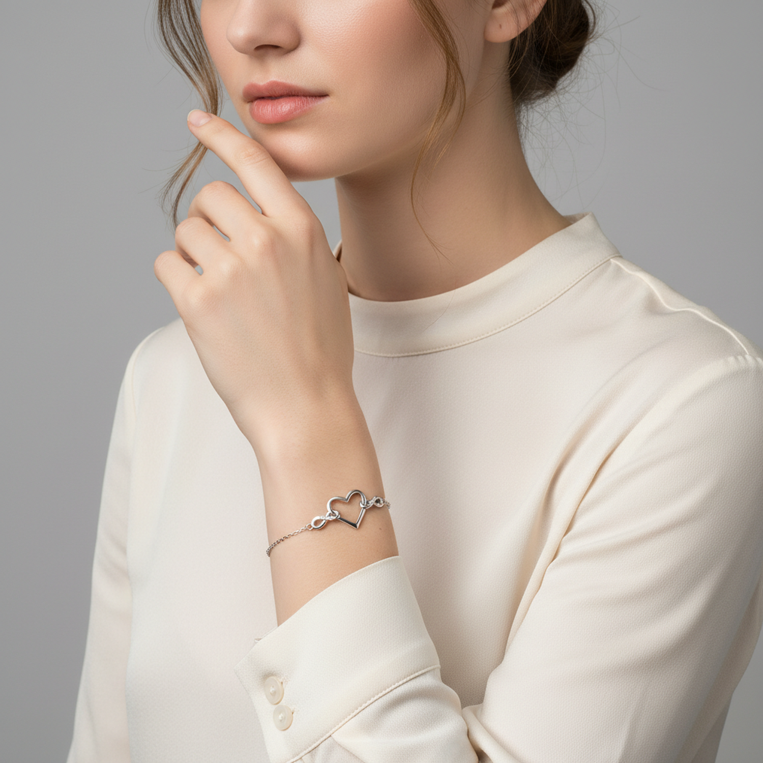 Sterling Silver Heart Infinity Timeless Heart Bracelet - Melchior Jewellery 