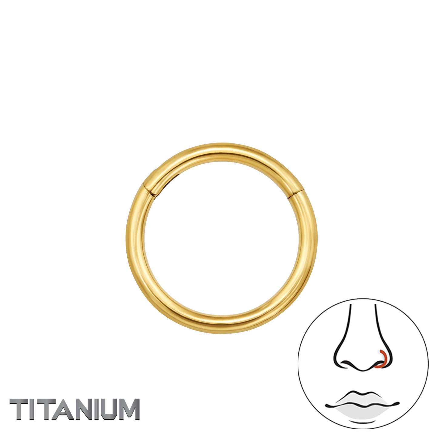Hypoallergenic gold septum ring by Melchior Jewellery made from titanium for sensitive skin