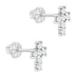 14k gold cross earrings for girls by In Season Jewellery with sparkling stones in a delicate design