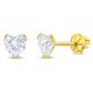 In Season Jewellery heart-shaped gold stud April birthstone earrings for girls with clear gemstones