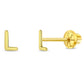 Personalised gold letter L earrings for kids by In Season Jewellery in simple minimalist design