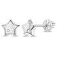 14k white gold diamond star earrings for children by In Season Jewellery, featuring a delicate star design