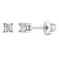 In Season Jewellery 3mm kids safe earrings with secure backs in silver and clear stones