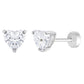 Children's sterling silver heart earrings with sparkling clear stones by In Season Jewellery