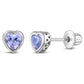 Sterling Silver Girls June Birthstone Screw Back Earrings