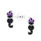Melchior Jewellery kids Halloween jewellery cat studs in black with purple witch hats for children